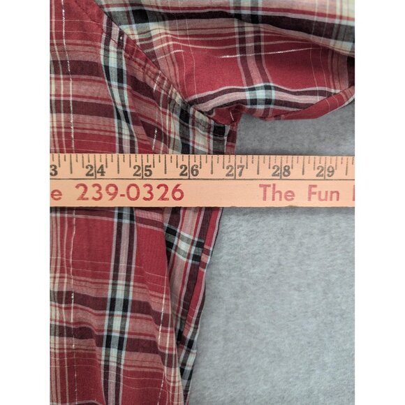 Wrangler Shirt Mens XXL Red Plaid Western Pearl Snap Short Sleeve Cowboy Rodeo - Picture 4 of 9